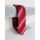 Pánska sivo-červená saténová úzka kravata