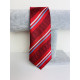 Pánska sivo-červená saténová úzka kravata