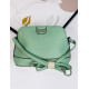 Zelená dámska kabelka s mašľou a remienkom