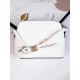 Biela dámska kabelka s mašľou a remienkom