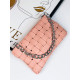 Exkluzívna dámska ružová kabelka so striebornou reťazou a remienkom