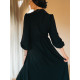 Dlhé exkluzívne dámske šaty s viazaním - čierne
