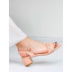Ružové dámske sandále na nízkom opätku