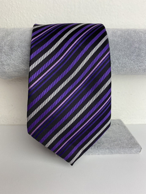 Pánska sivo-fialová kravata