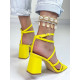 Dámske sandále na nízkom opätku - žlté
