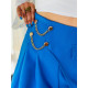 Dámska modrá nohavicová sukňa s retiazkou