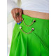 Dámska zelená nohavicová sukňa s retiazkou