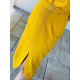 Exkluzívne dámske spoločenské šaty s opaskom a kamienkami pre moletky- žlté