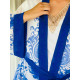 Dámsky modrý kostým nohavice + kimono pre moletky