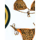 Dámske obojstranné leopardie plavky - oranžové