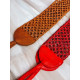 Dámsky pletený opasok s viazaním - červený