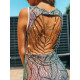 Exkluzívne dámske spoločenské šaty s odhaleným chrbtom - mix