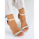 Dámske sandále s ozdobnými kamienkami - biele
