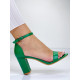 Dámske sandále na hrubom opätku - zelené