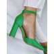 Dámske zelené sandále s hrubým opätkom