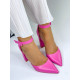 Dámske rúžové sandále s hrubým opätkom