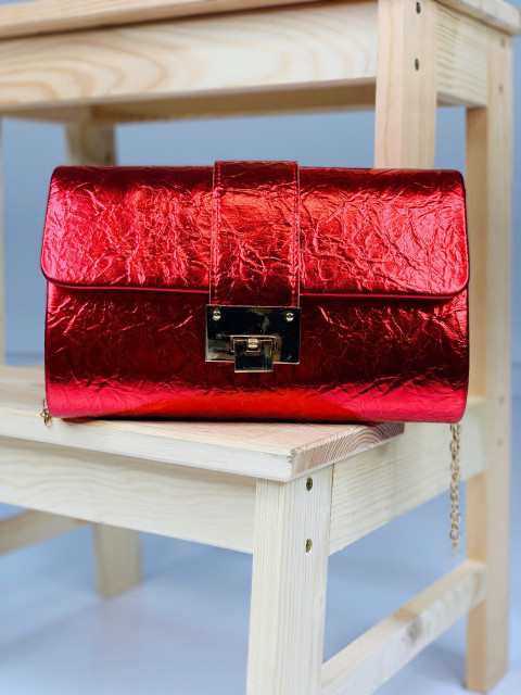 Dámska elegantná spoločenská kabelka s remienkom MAFI - červená