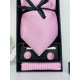 Pánsky ružový 4 dielny set : kravata, vreckovka, spona a manžetové gombíky
