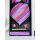 Pánsky fialový 4 dielny set : kravata, vreckovka, spona a manžetové gombíky