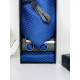 Pánsky modrý 4 dielny set : kravata, vreckovka, spona a manžetové gombíky