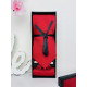 Pánsky červený 4 dielny set : kravata, vreckovka, spona a manžetové gombíky