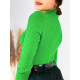 Dámsky zelený rolákový sveter s gombíkmi