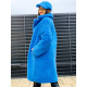Obojstranná dámska modrá bunda - TEDDY so šiltovkou