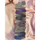 Set dvoch strieborno-fialových sponiek s kamienkami