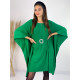 Dámske svetríkové šaty s opaskom a brošňou - zelené