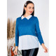 Dámsky sveter s blúzkou - modrý