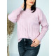 Dámsky oversize úpletový sveter - ružový