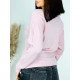 Dámsky oversize úpletový sveter - ružový