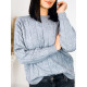Dámsky oversize úpletový sveter - sivý
