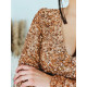 Dámsky staroružový spoločenský komplet saténová sukňa + flitrovaný top