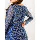 Exkluzívne dámske dlhé áčkové spoločenské šaty - modré