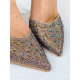 Exkluzívne dámske sandále s ozdobnými kamienkami - medené