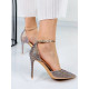 Exkluzívne dámske sandále s ozdobnými kamienkami - medené