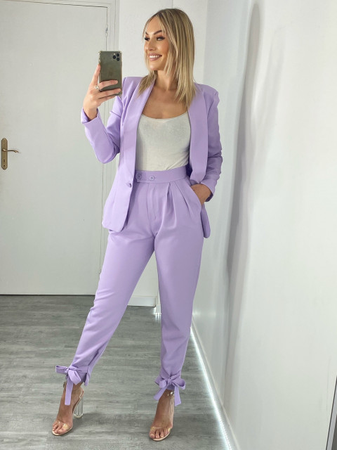 Dámsky fialový nohavicový kostým Paris