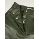 Dámske kožené push-up nohavice na gombíky - zelené - KAZOVÉ