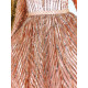 Exkluzívne dámske dlhé spoločenské šaty s flitrami pre moletky - ružové