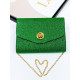Dámska zelená trblietavá spoločenská kabelka s remienkom