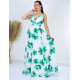 Dámske spoločenské šaty pre moletky s kvetovanou potlačou - zelené