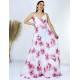 Dámske spoločenské šaty pre moletky s kvetovanou potlačou - ružové