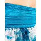 Dámske modré spoločenské šaty s potlačou - KAZOVÉ