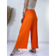 Letné dámske plisované široké nohavice - oranžové