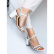 Dámske exkluzívne pohodlné sandále s pásikmi - biele
