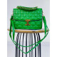 Exkluzívna dámska prešívaná kabelka s remienkom HERMSA - zelená