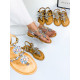 Dámske exkluzívne sandále s ozdobnými kamienkami - strieborné