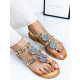 Dámske exkluzívne sandále s ozdobnými kamienkami - zlaté