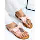 Dámske ružové sandále s kamienkami a tylovou mašľou